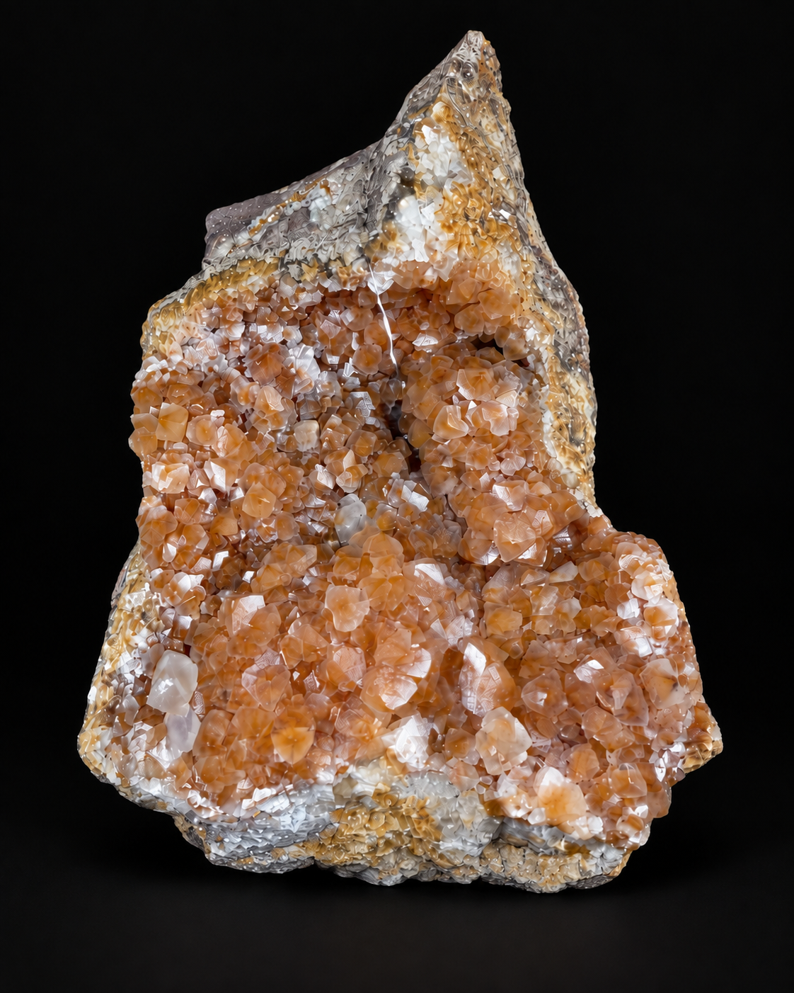 Calciet kristalcluster – Honingkleurige kristallen – 760 g – 12 cm