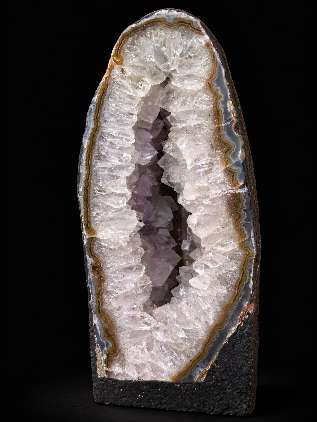 Agaatgeodes met natuurlijke kristallen – 3 unieke exemplaren
