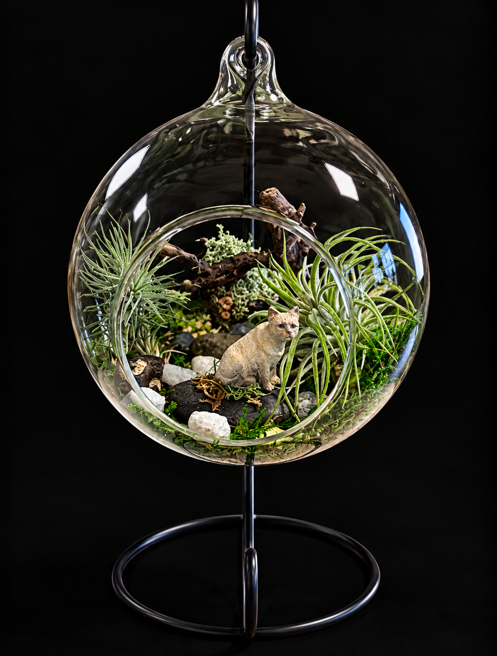 Secret Garden – Hangend Glazen Terrarium met Tillandsia