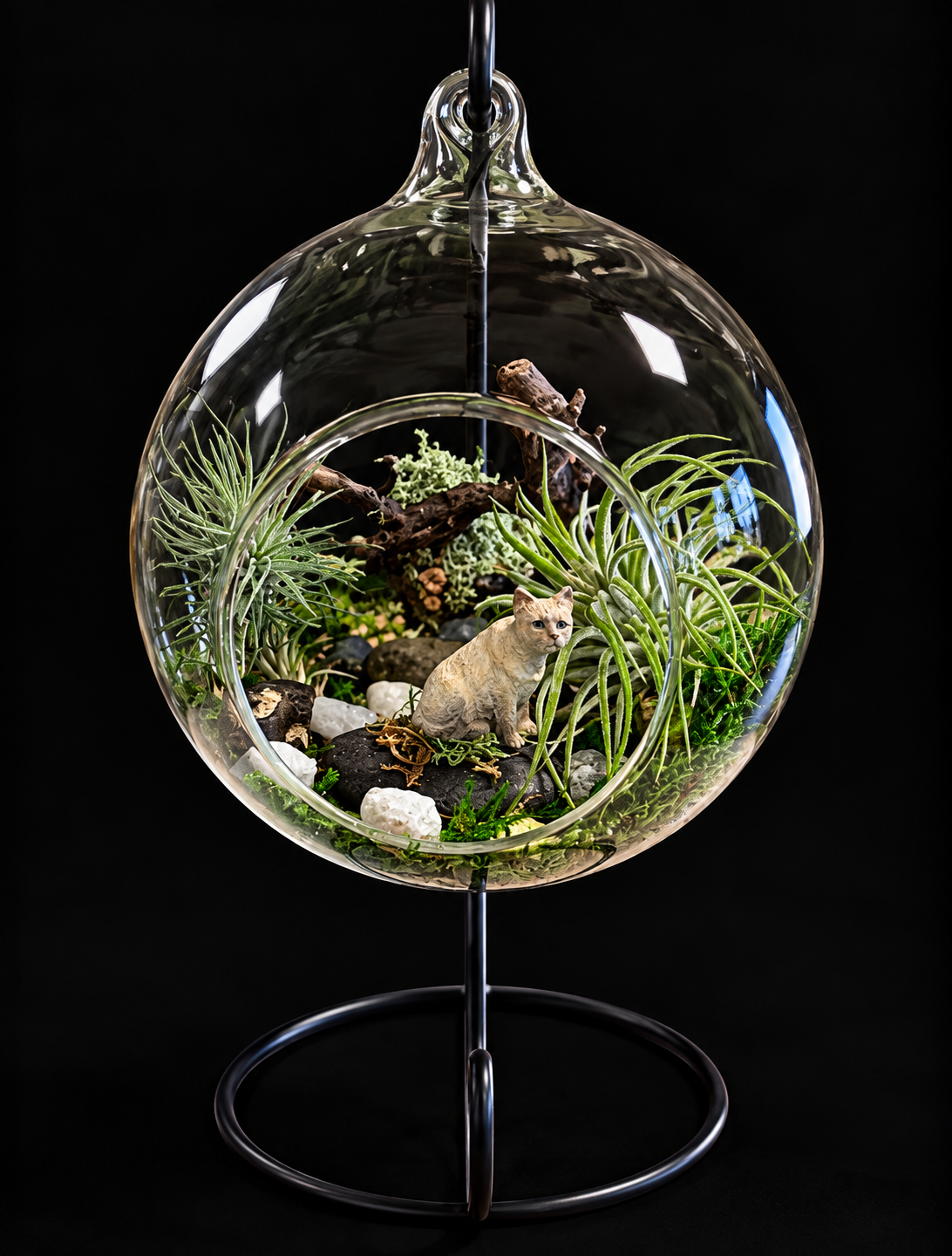 Secret Garden – Hangend Glazen Terrarium met Tillandsia